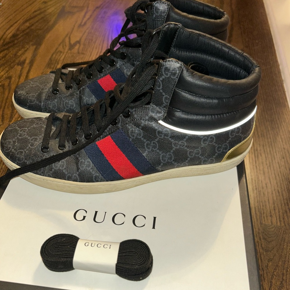 Gucci Men's Black High-Top Sneakers
